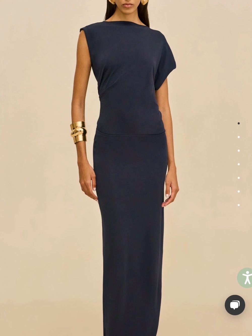 Cult Gaia Jona Navy One-Shoulder Maxi Dress